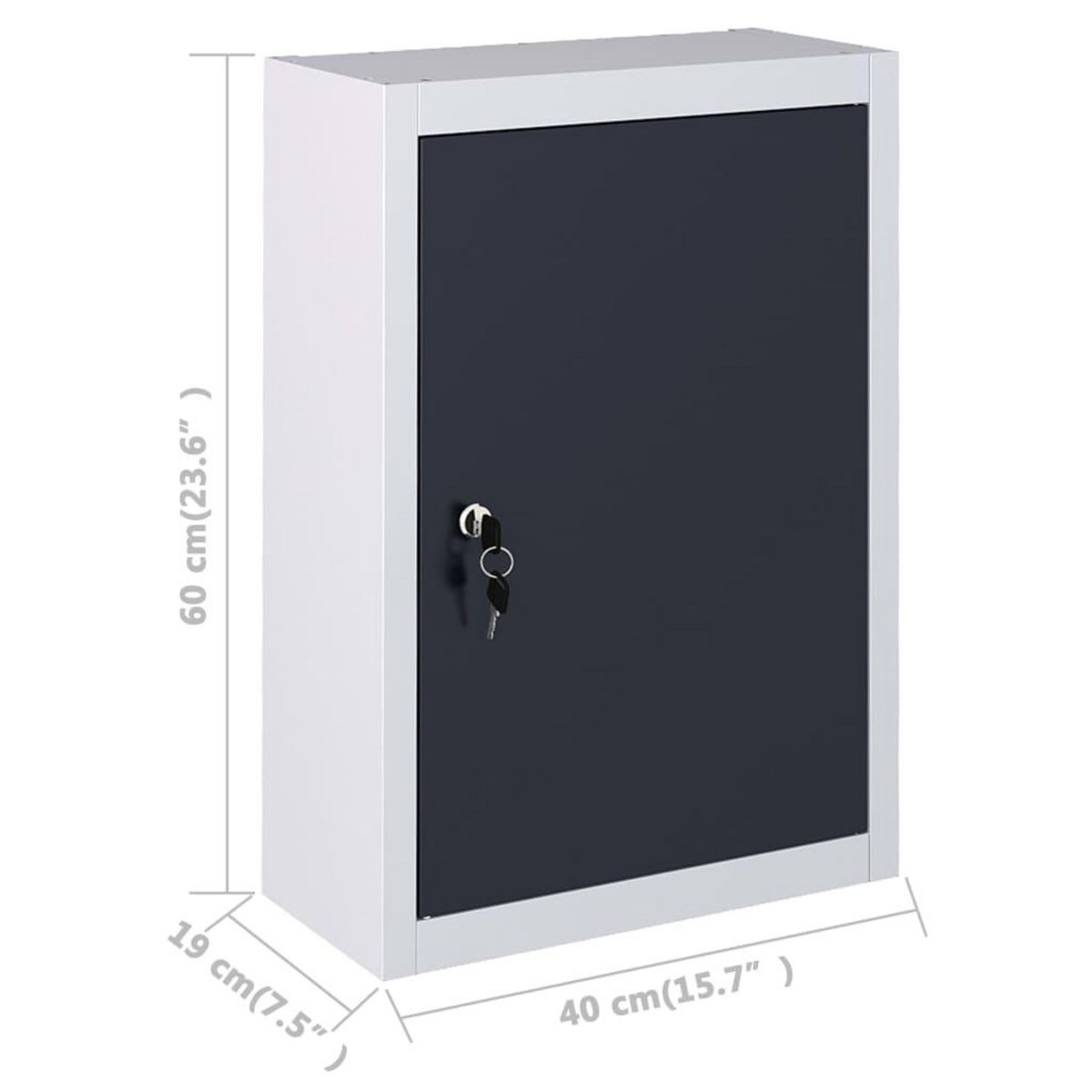 VIDAXL Armoire a outils murale Style Industriel Metal Gris et noir