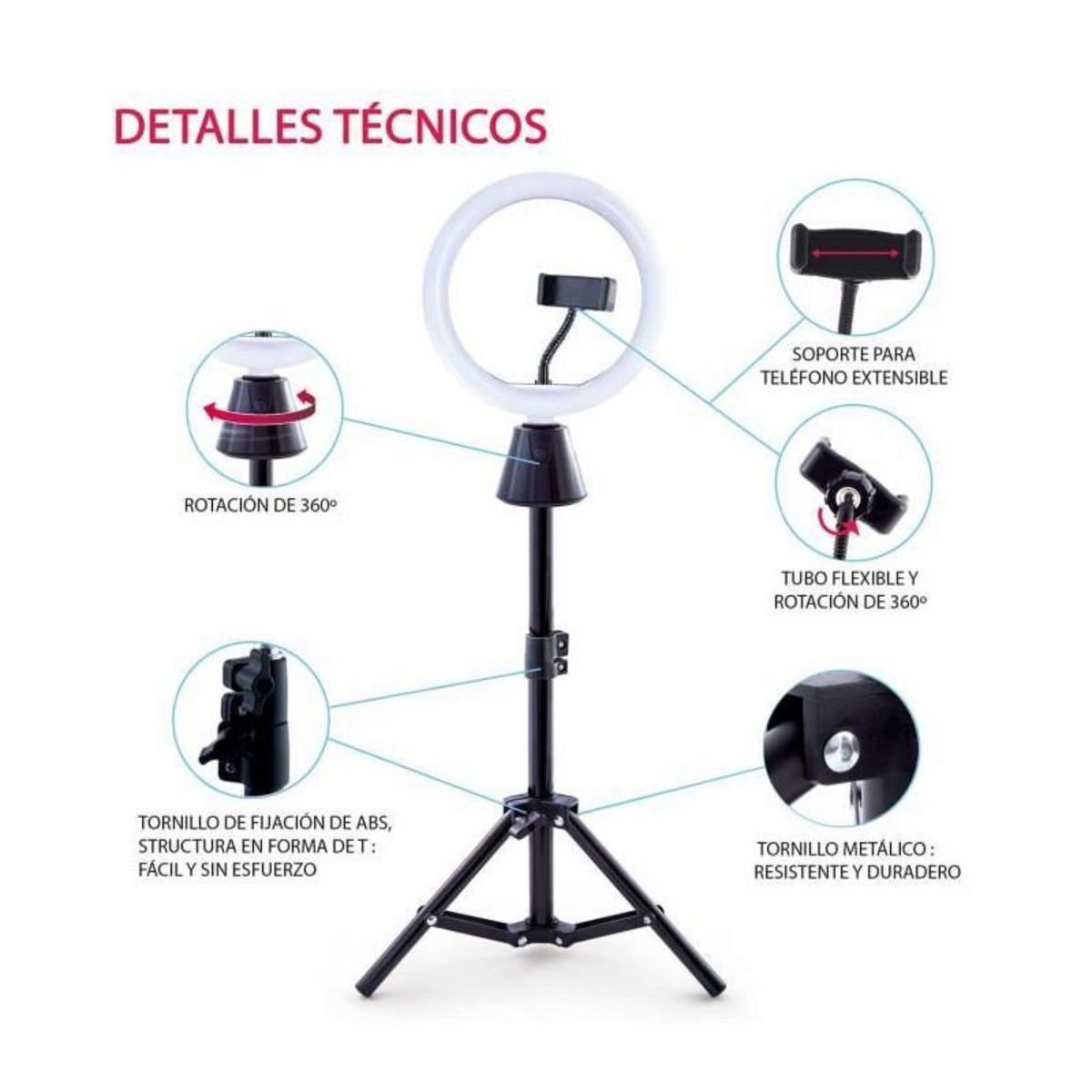 Canal Toys STUDIO CREATOR - Kit de création vidéo avec rotation 360° et anneau lumineux LED multicolore - INF 028 - Canal Toys