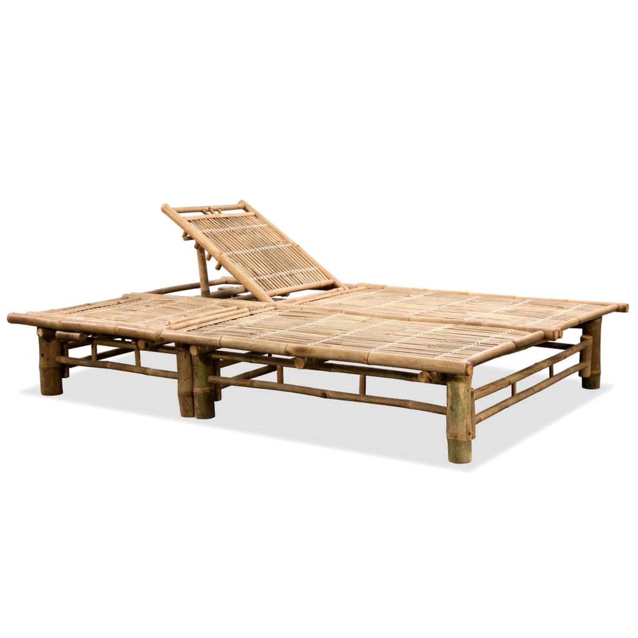 Voir la diapositive 2 : VIDAXL Chaise longue pour 2 personnes bambou