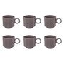 Voir la diapositive 1 : SECRET DE GOURMET Lot de 6 Mugs en Céramique  Anne  38cl Gris
