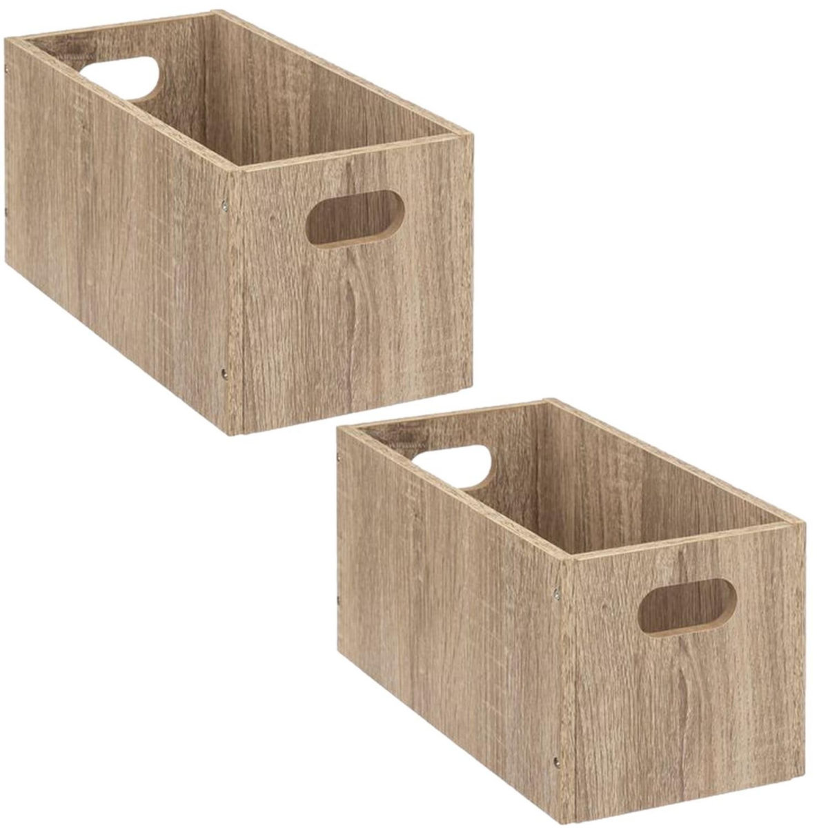 TOILINUX Lot de 2 Boîtes de rangement rectangulaire en MDF