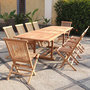 Voir la diapositive 2 : CONCEPT USINE Salon de jardin teck 12 places table rectangulaire 10 chaises KAJANG