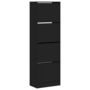 Voir la diapositive 2 : VIDAXL Armoire a chaussures 4 tiroirs rabattables noir 60x34x187,5 cm