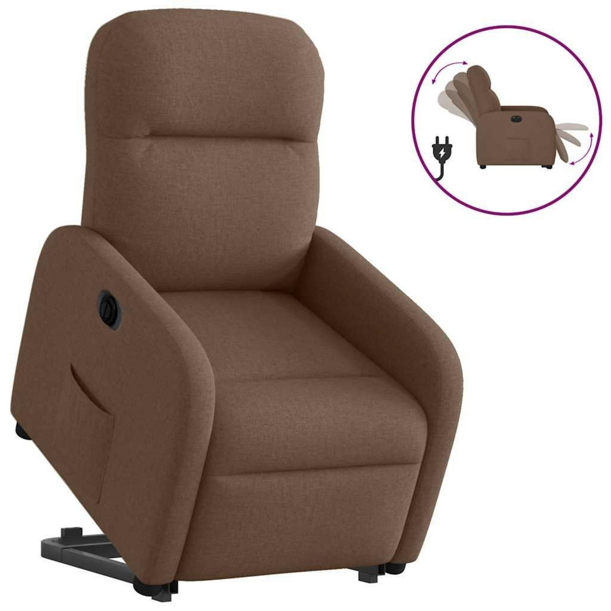 VIDAXL Fauteuil inclinable electrique marron tissu