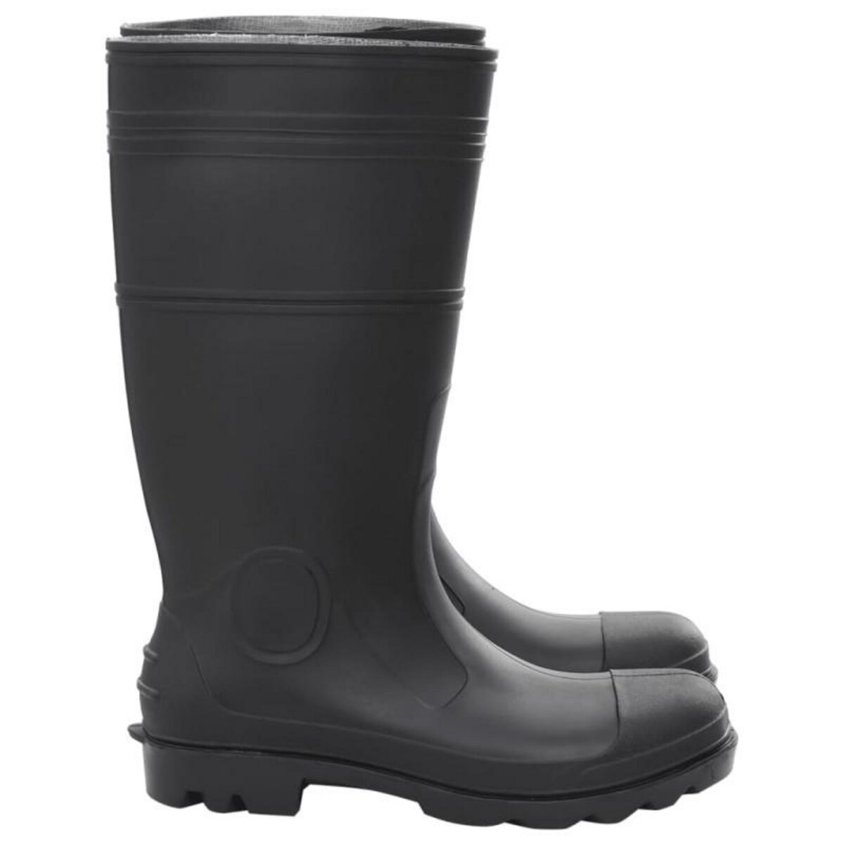 VIDAXL Bottes de pluie noir taille 44 PVC
