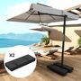 Voir la diapositive 2 : OUTSUNNY Sac de lestage souple chargeable pour parasol - lot de 2 sacs - 25 Kg x 2 - poignées - oxford haute densité 600D noir