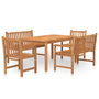 Voir la diapositive 2 : VIDAXL Ensemble a manger de jardin 5pcs Bois de teck massif