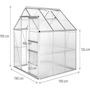 Voir la diapositive 4 : Habitat et Jardin Serre jardin polycarbonate 190 x 190 x 195 cm  Basilic  - 3,61 m² - Gris