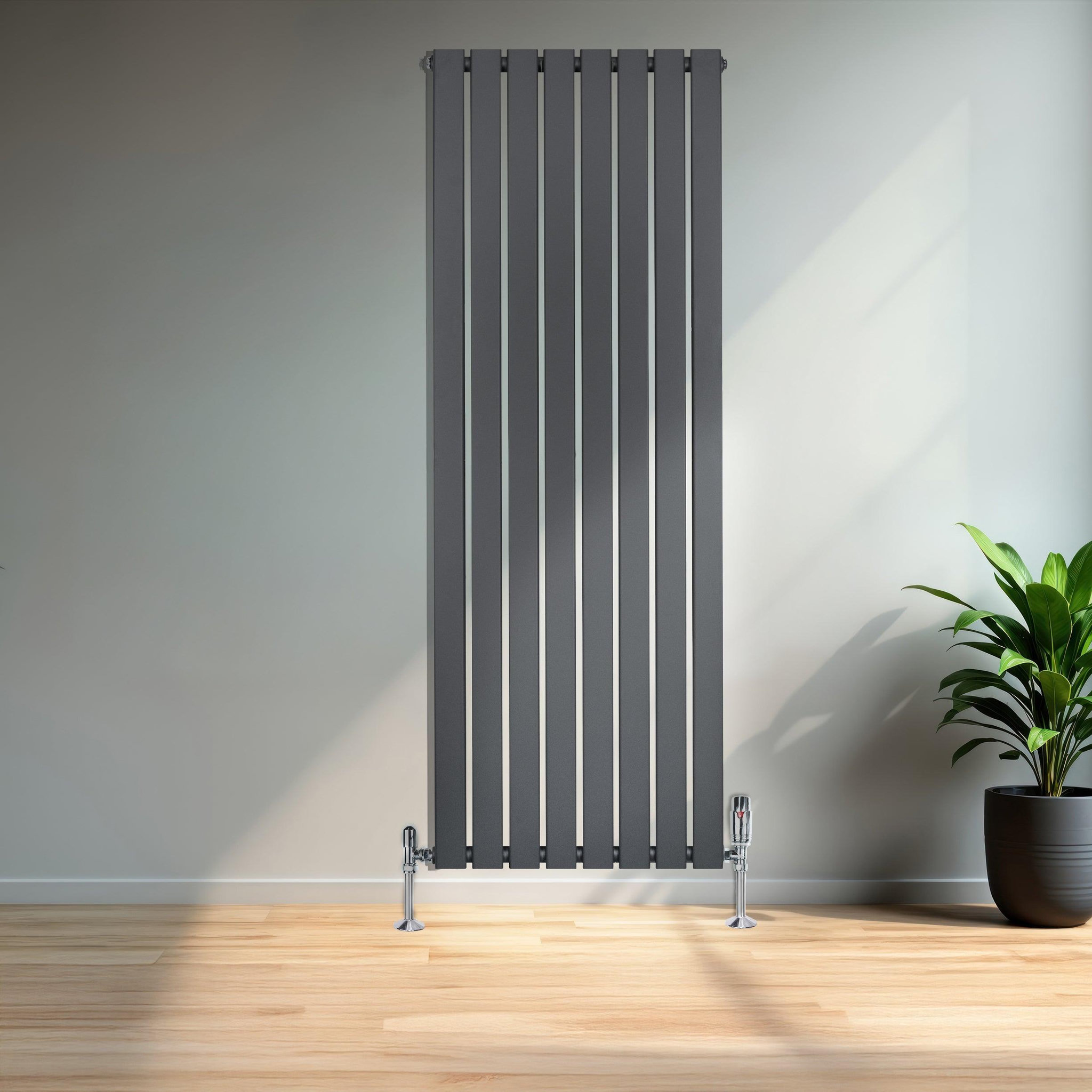 Voir la diapositive 4 : MONSTERSHOP Radiateur plat à 1 panneau & vannes - 1600 x 560 mm