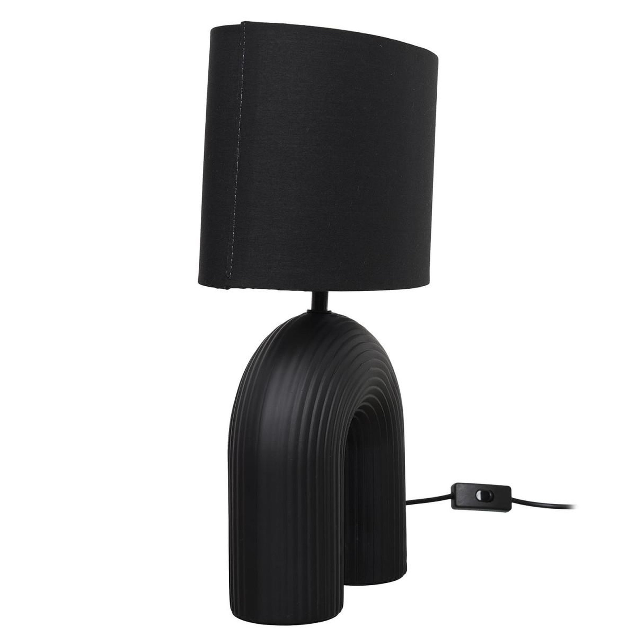 Voir la diapositive 2 : The Home Deco Factory Lampe à poser en céramique  archi  42cm noir