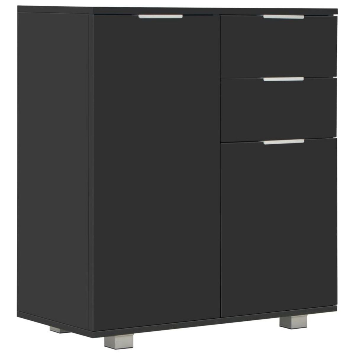 VIDAXL Buffet Noir brillant 71x35x80 cm Bois d'ingenierie