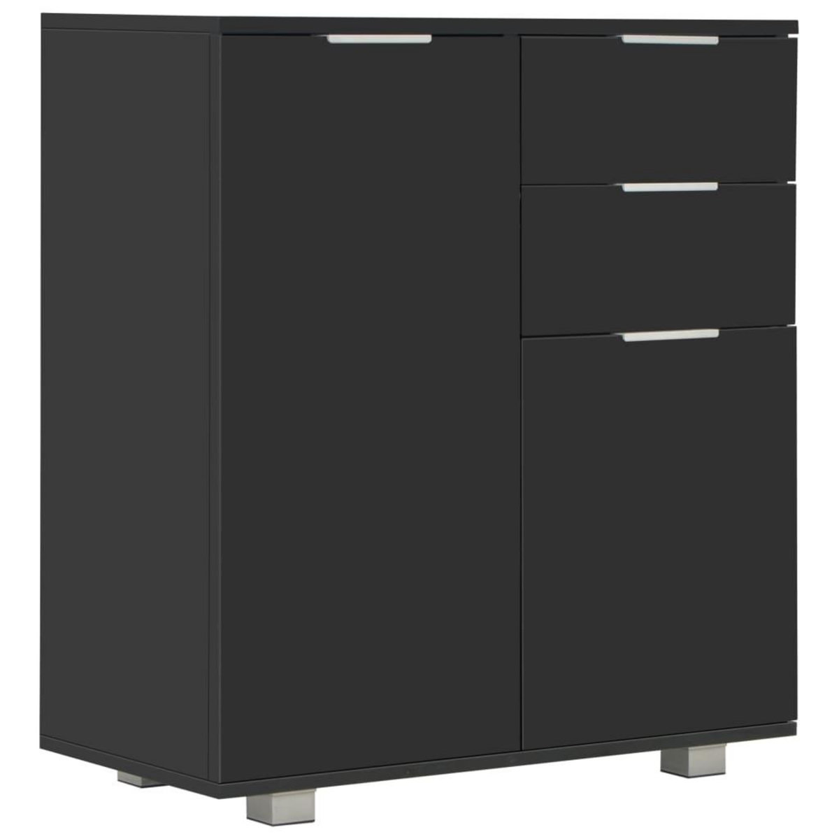 VIDAXL Buffet Noir brillant 71x35x80 cm Bois d'ingenierie