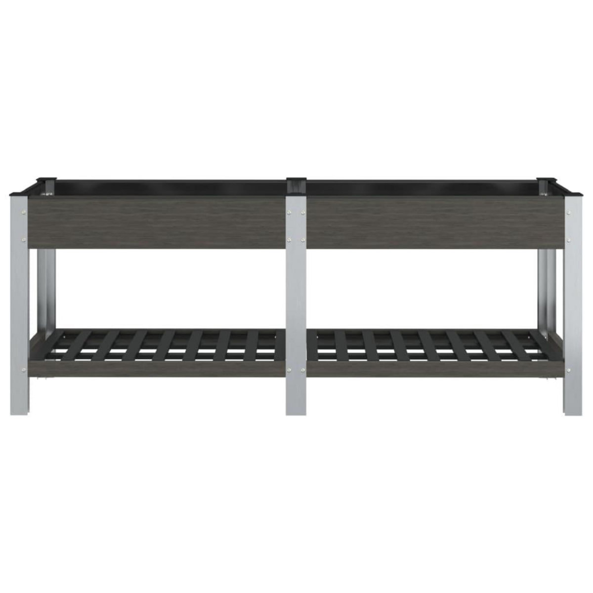 VIDAXL Lit sureleve de jardin avec etagere Gris 200x50x75 cm WPC