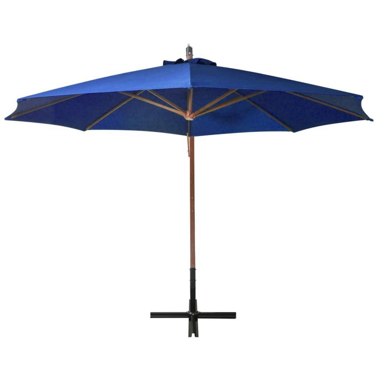 VIDAXL Parasol de jardin suspendu avec mat bleu azure bois de sapin