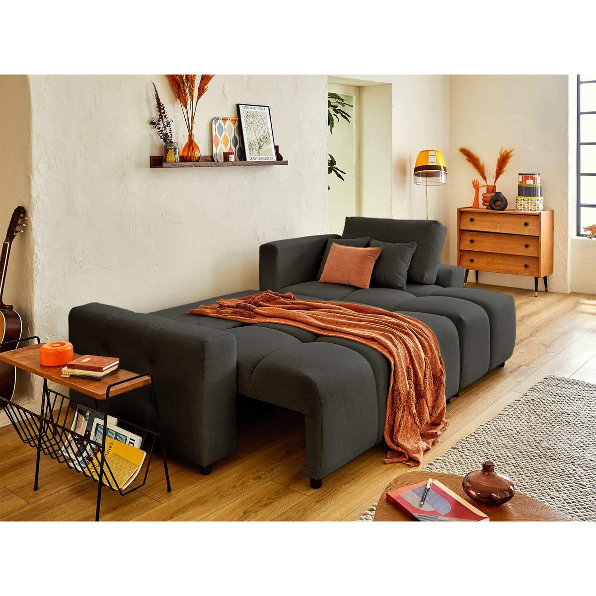 LISA DESIGN Crocus - canapé d'angle réversible - 4 places - convertible avec coffre - en tissu