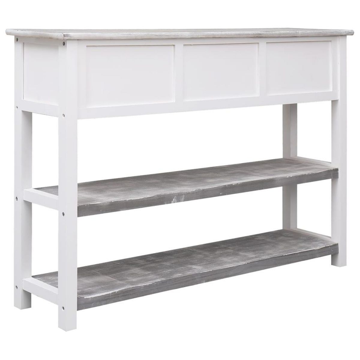 VIDAXL Buffet Gris antique 108x30x76 cm Bois de Paulownia massif