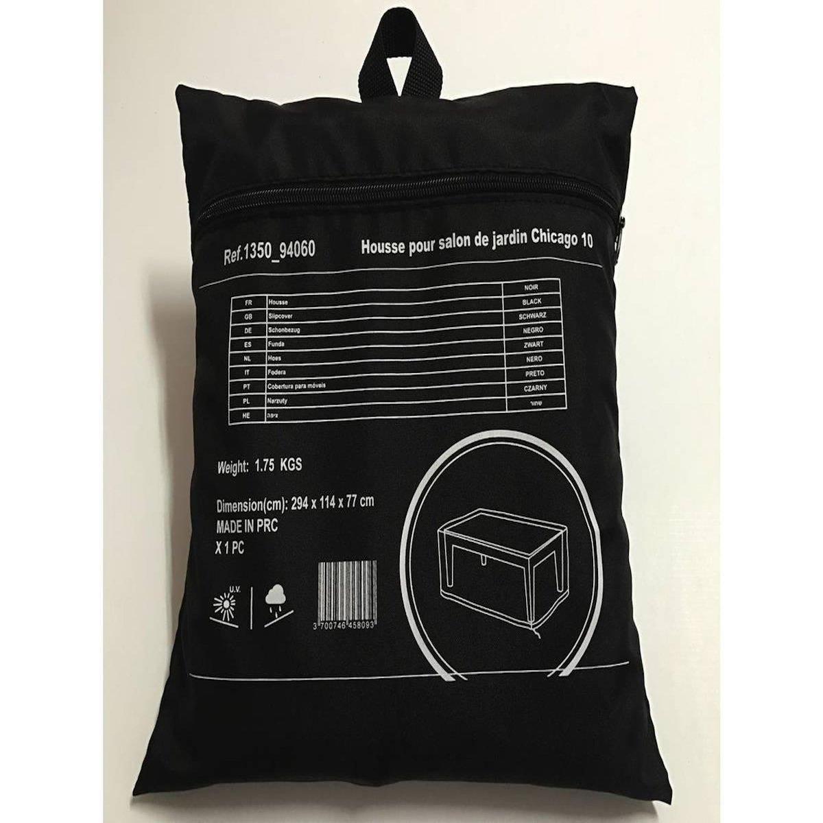 Habitat et Jardin Housse de protection pour salon de jardin - 294 x 114 x 77 cm - Noir