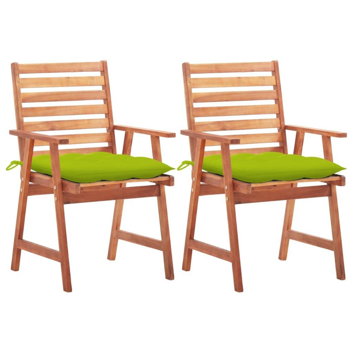 VIDAXL Chaises a manger d'exterieur lot de 2 et coussins Acacia massif