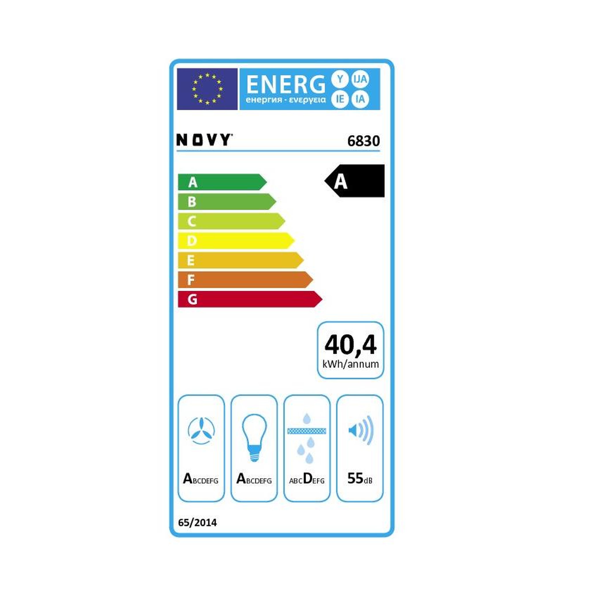 Voir la diapositive 2 : Novy Hotte plafond 90cm 815m3/h inox - 6830/16