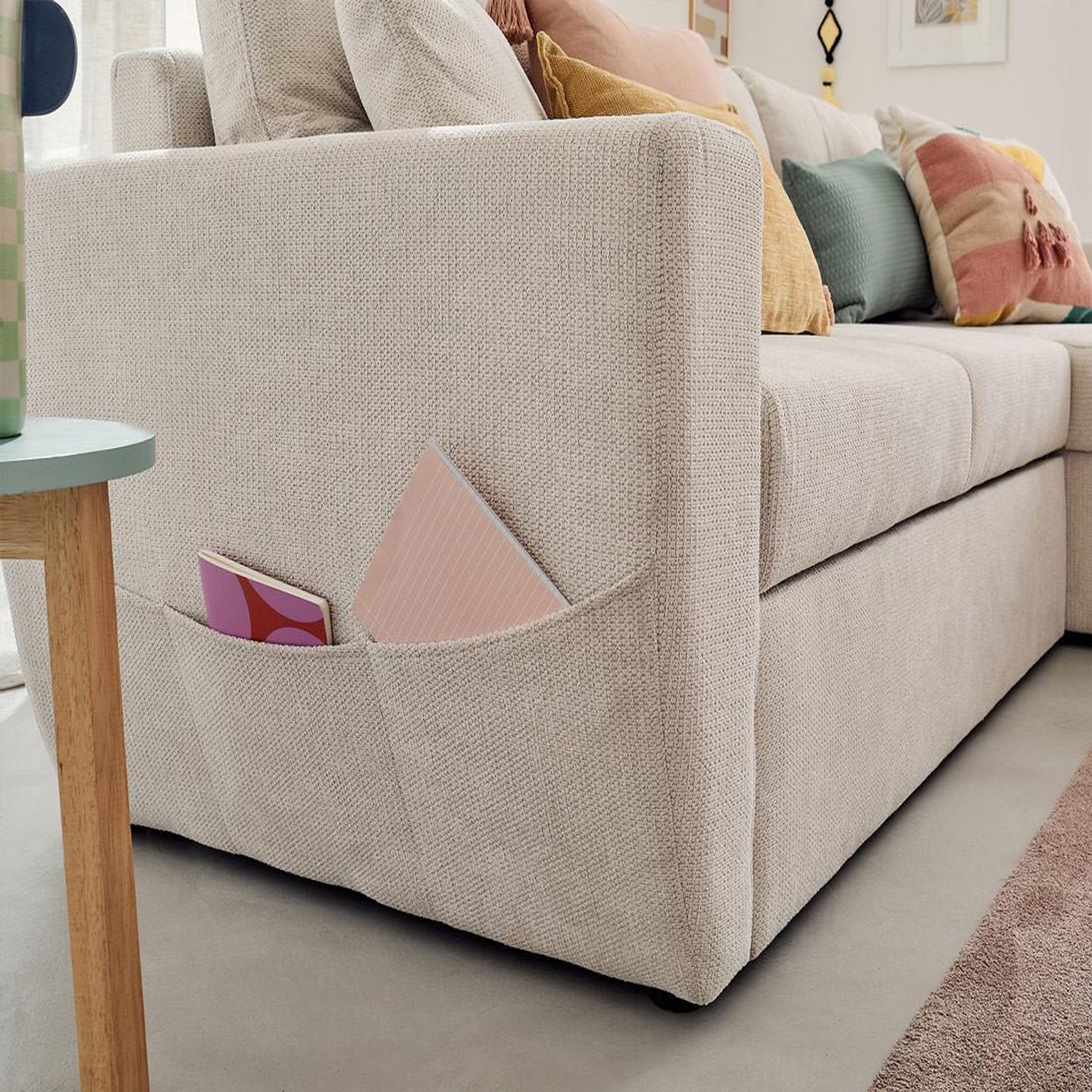 Voir la diapositive 4 : BEST MOBILIER Astoria - canapé d'angle réversible 4 places - convertible avec coffre - en tissu texturé