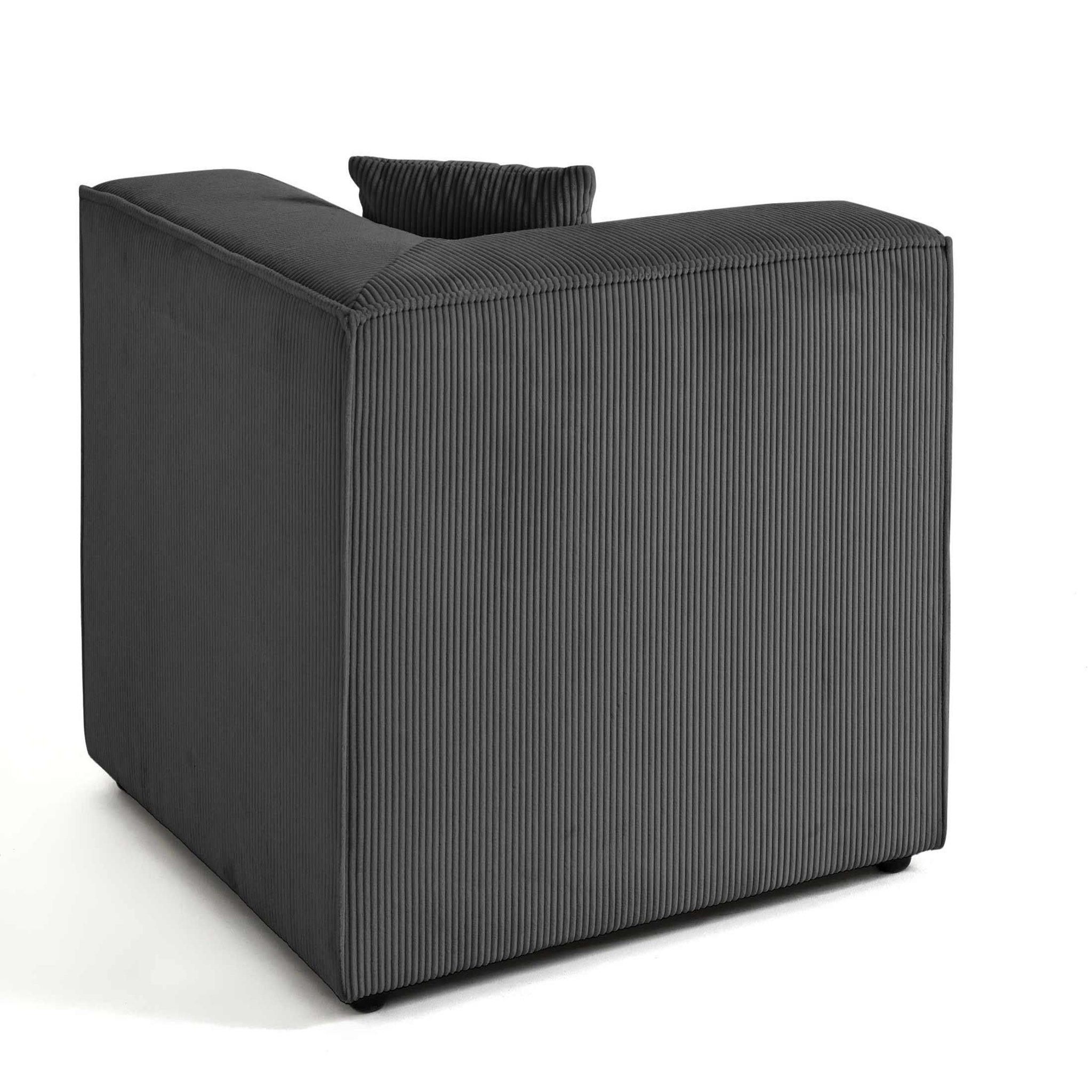 Voir la diapositive 4 : BEST MOBILIER Arty - module d'assise d'angle réversible - en velours côtelé