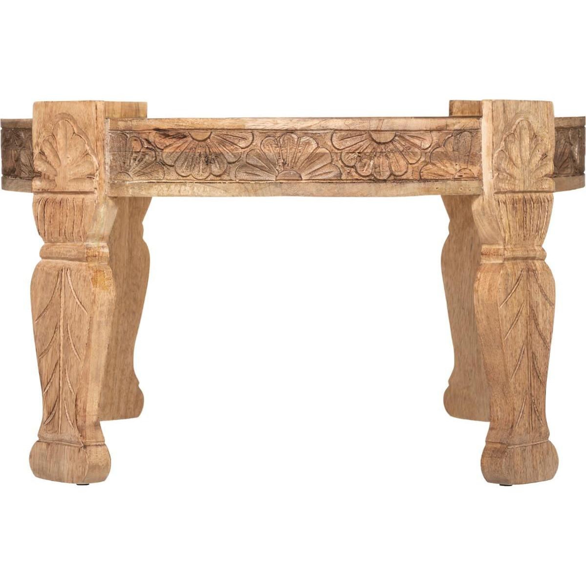Voir la diapositive 2 : ATMOSPHERA Table d'appoint en bois  gypsy  75cm naturel