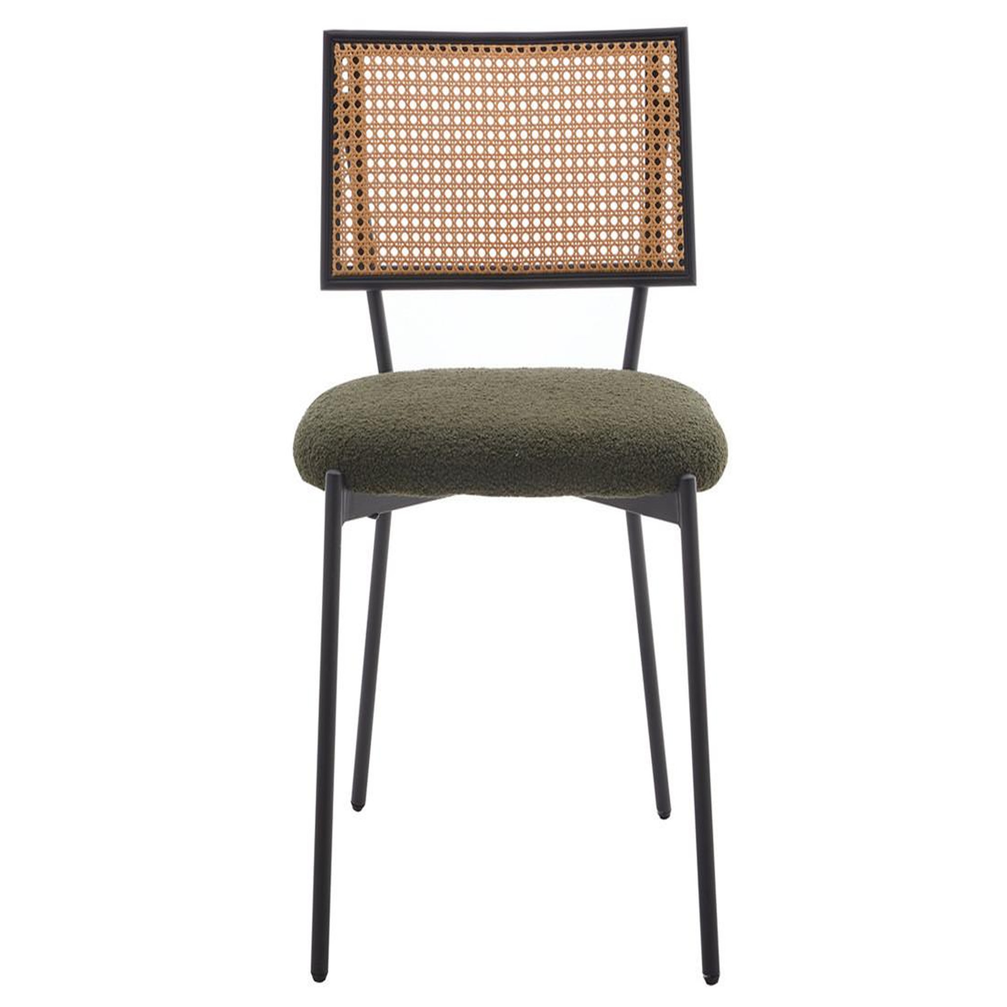 Voir la diapositive 3 : BEST MOBILIER Luciano - lot de 2 chaises cannage - en tissu bouclette