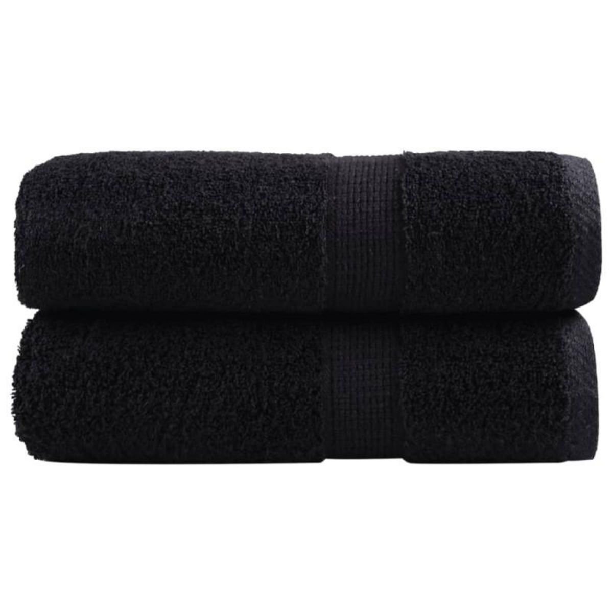 VIDAXL Serviettes de visage de qualité supérieure SOLUND 2 pcs noir