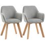 Voir la diapositive 1 : HOMCOM Chaises de visiteur design scandinave - lot de 2 chaises - pieds bois hévéa - assise dossier accoudoirs velours gris