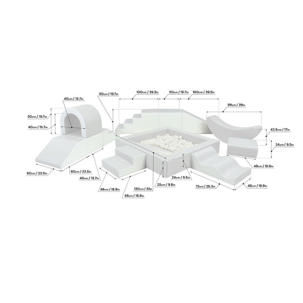 IGLU Grand ensemble blocs en mousse blanc
