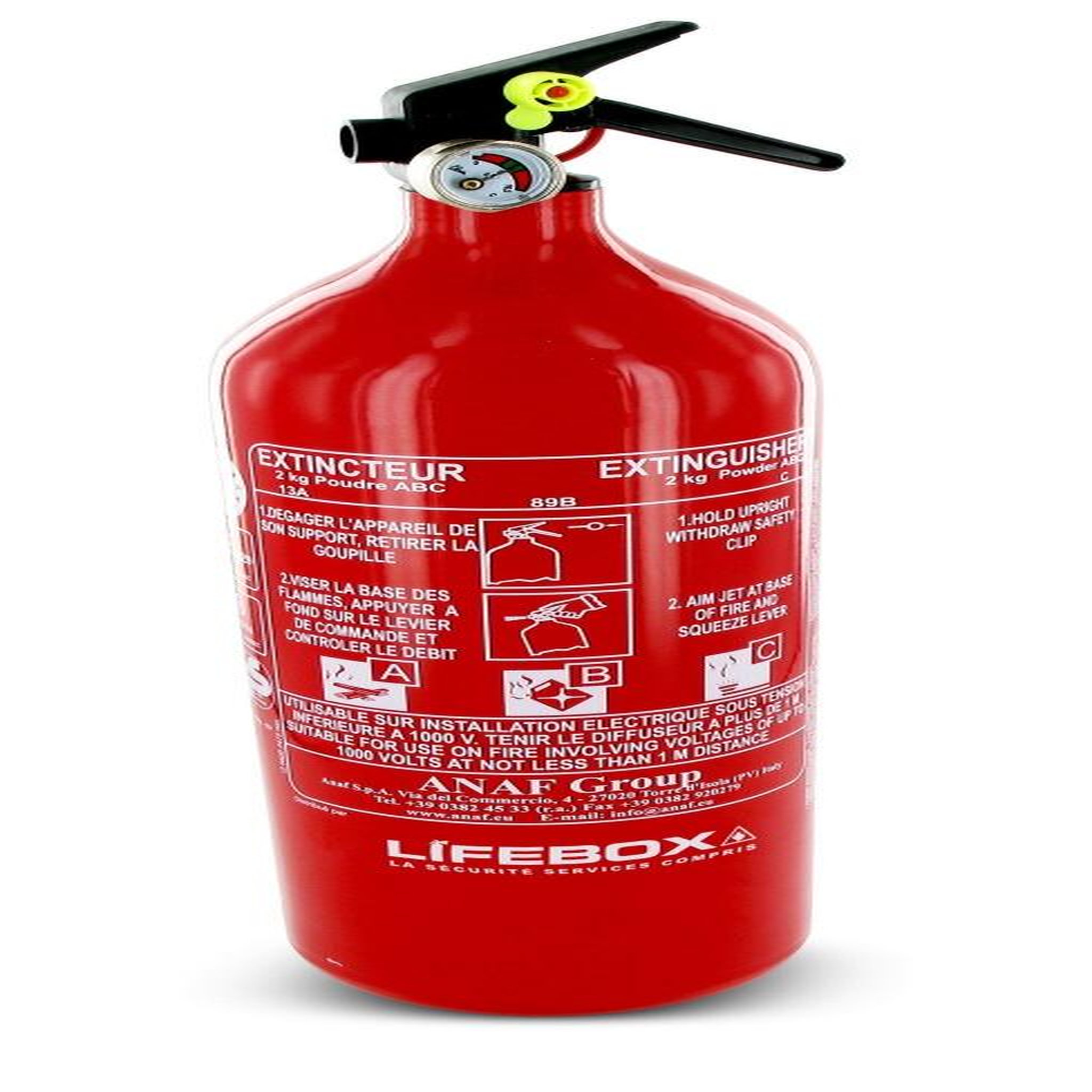 LIFEBOX Extincteur 2kg nf poudre abc LIFEBOX