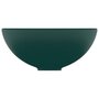 VIDAXL Lavabo rond de salle de bain Vert fonce mat 32,5x14cm Ceramique