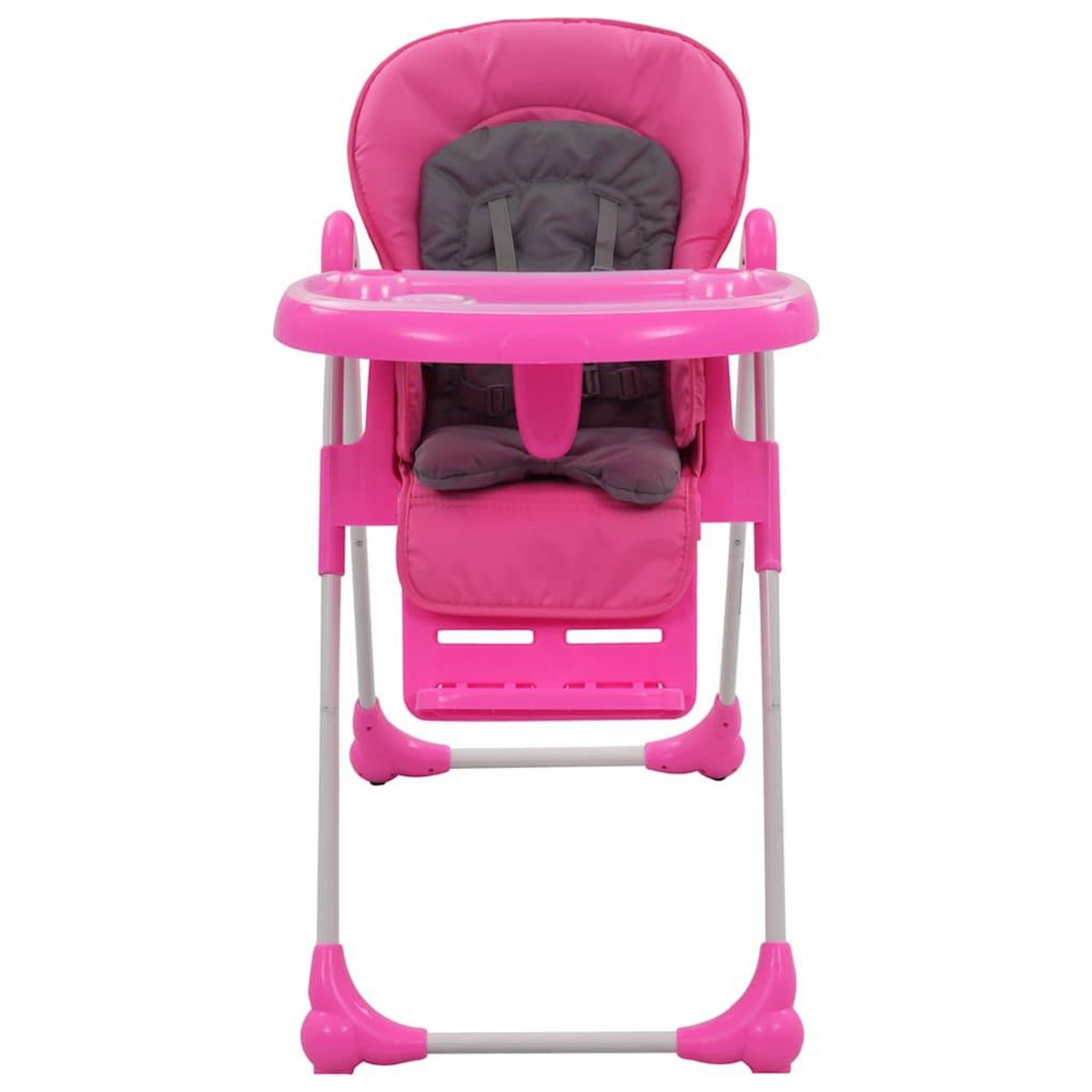 VIDAXL Chaise haute pour bebe Rose et gris