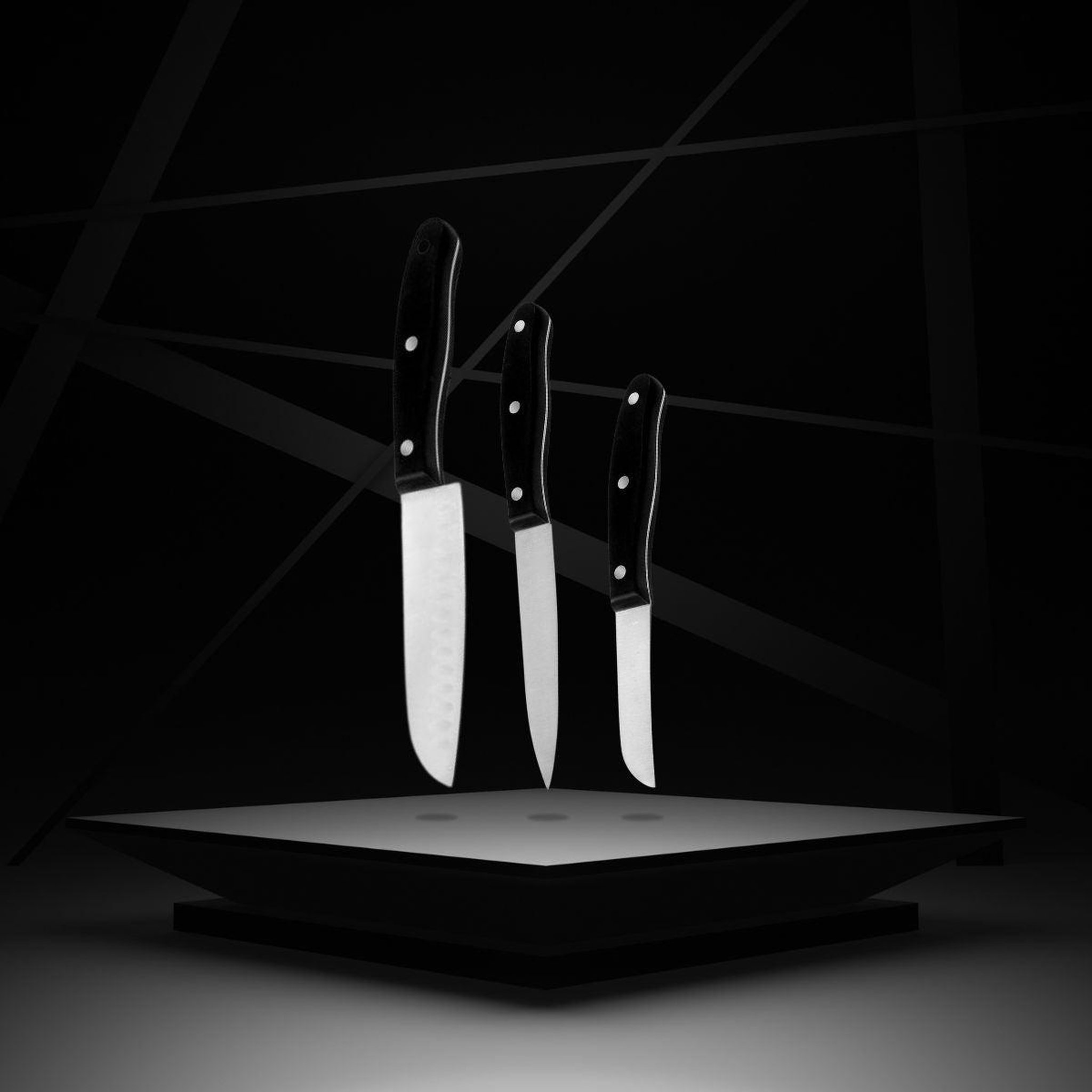 Voir la diapositive 6 : NIROSTA Ensemble de 3 couteaux de cuisine 20, 22 et 26 cm nirosta fit