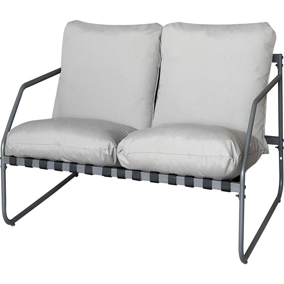 Habitat et Jardin Salon de jardin en métal avec coussins  Sora  - 4 places - Gris