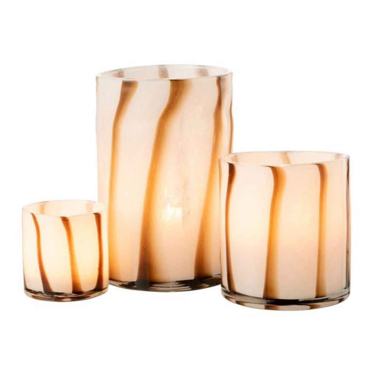 Paris Prix Photophore Design en Verre  Safaria  18cm Blanc