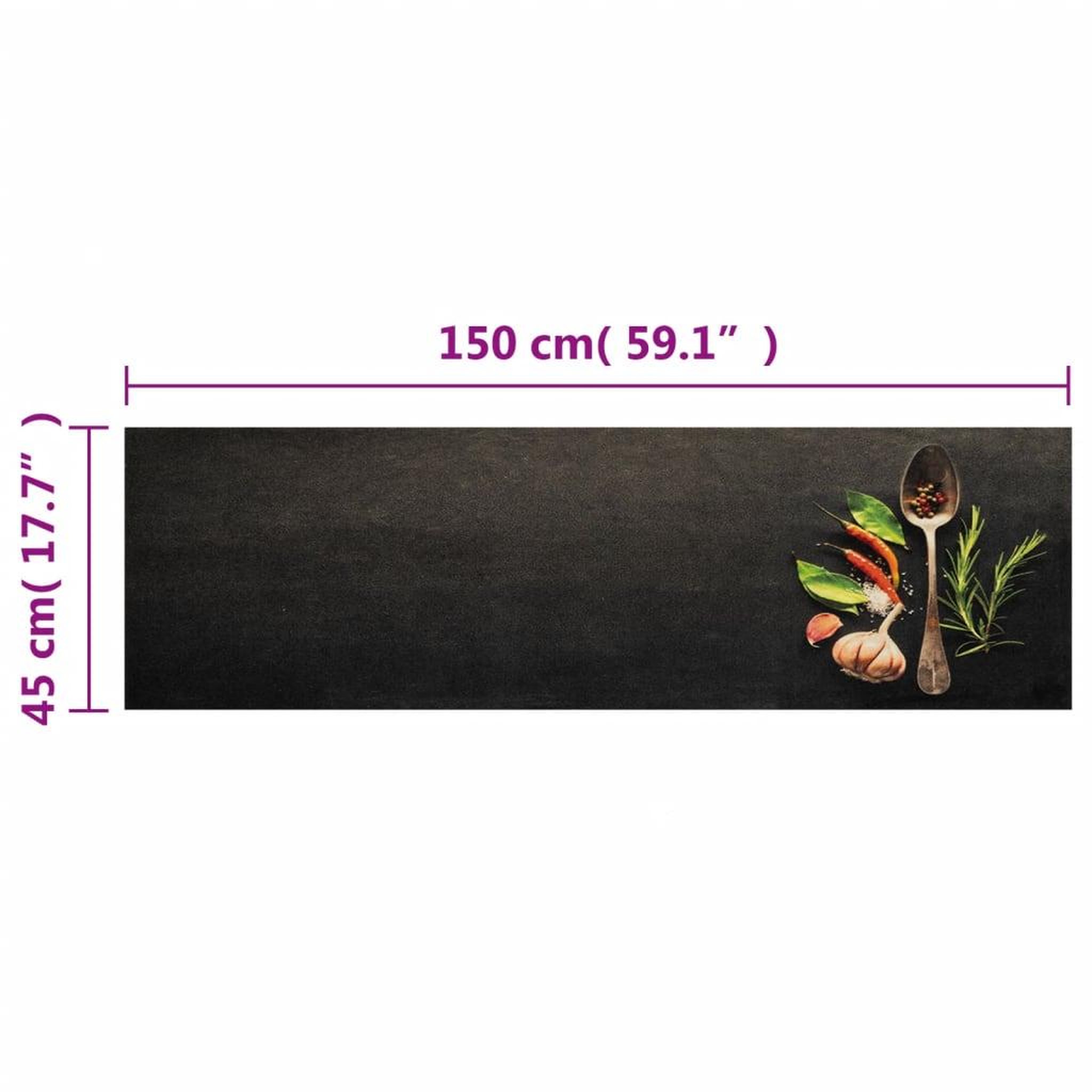 Voir la diapositive 6 : VIDAXL Tapis de cuisine lavable impression d'epices 45x150 cm velours
