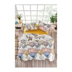 GENERIQUE Parure de lit - 1 housse de couette 220 x 240 cm + 2 taies d'oreiller 60 x 60 cm - 100% coton renforcé - Moutarde