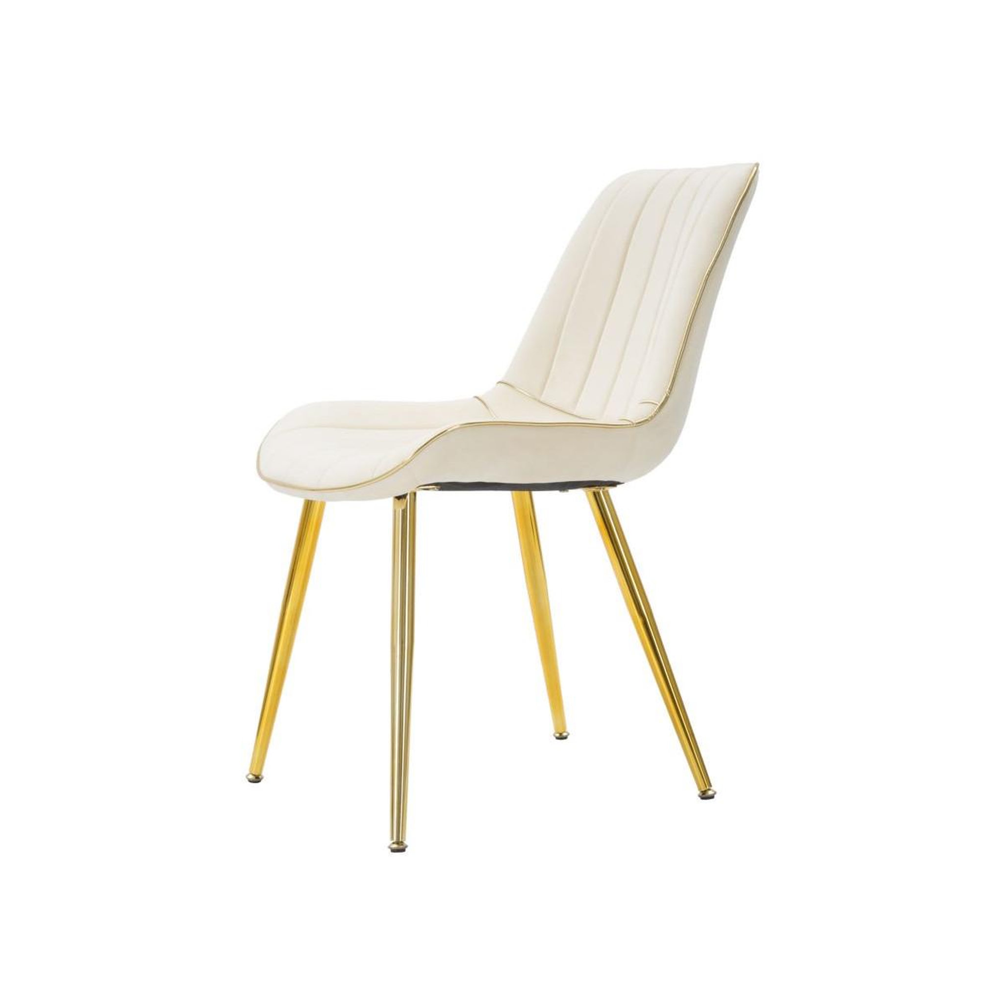 Voir la diapositive 4 : Paris Prix Lot de 2 chaises en tissu  paris  79cm crème & or