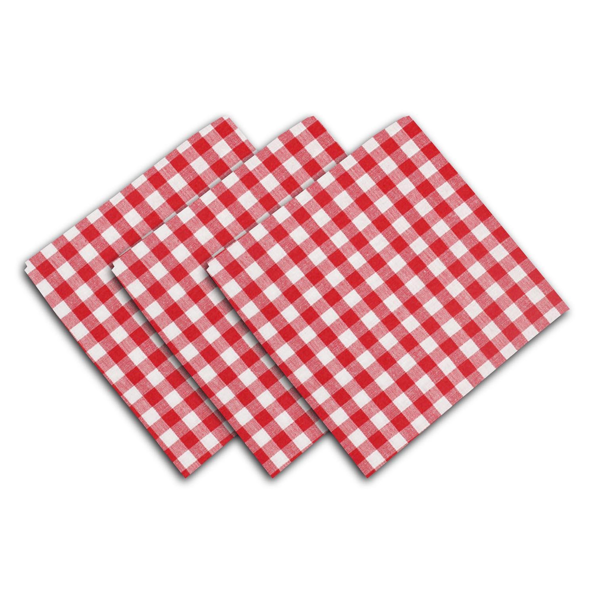 Voir la diapositive 2 : SOLEIL D'OCRE Lot de 3 serviettes en coton 45x45 cm VICHY, par Soleil d'Ocre