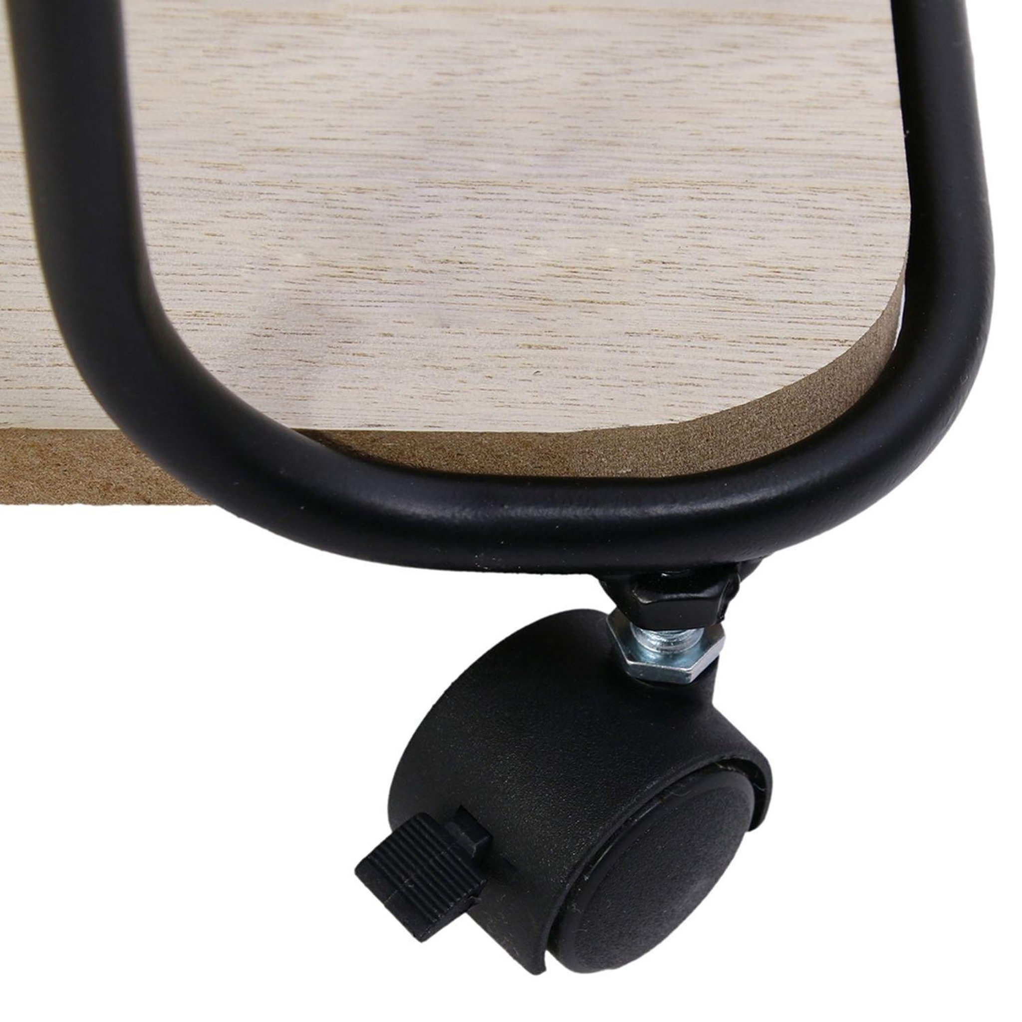 Voir la diapositive 4 : The Home Deco Factory Desserte de cuisine 3 étages en Métal et MDF Oscar - L.60xH.83cm - Noir