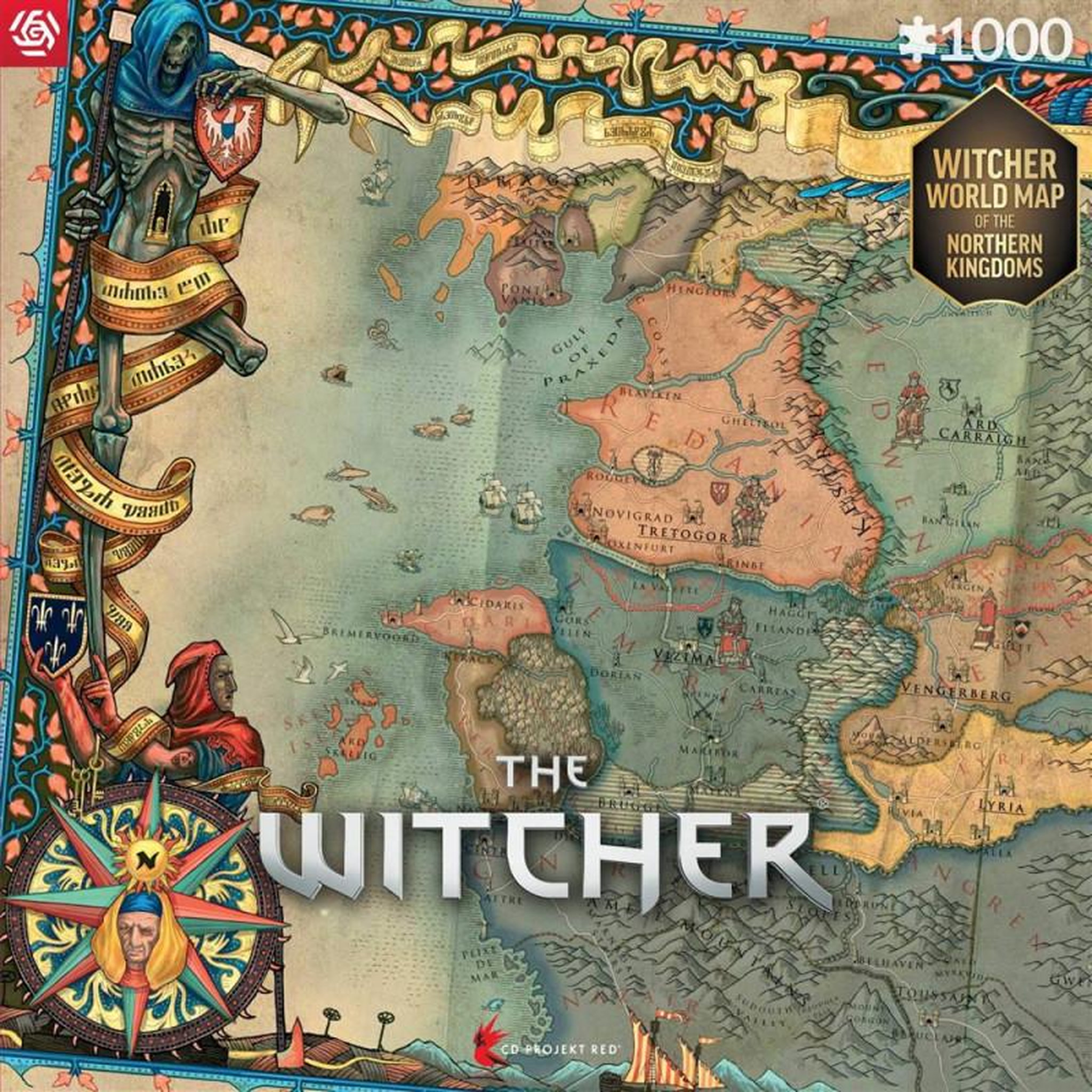 Just for games Puzzle 1000 pièces The Witcher 3 – Northern Kingdoms – Puzzle adulte paysage – Haute qualité