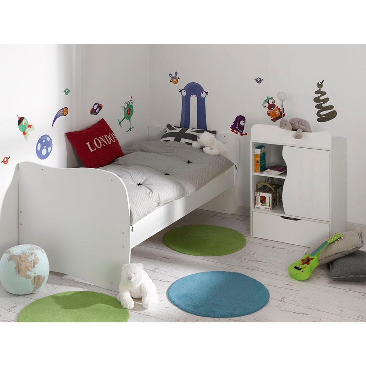 Bébé Provence Lit bébé combiné 70x 140 cm évolutif 90x 190 cm avec tiroir MOON