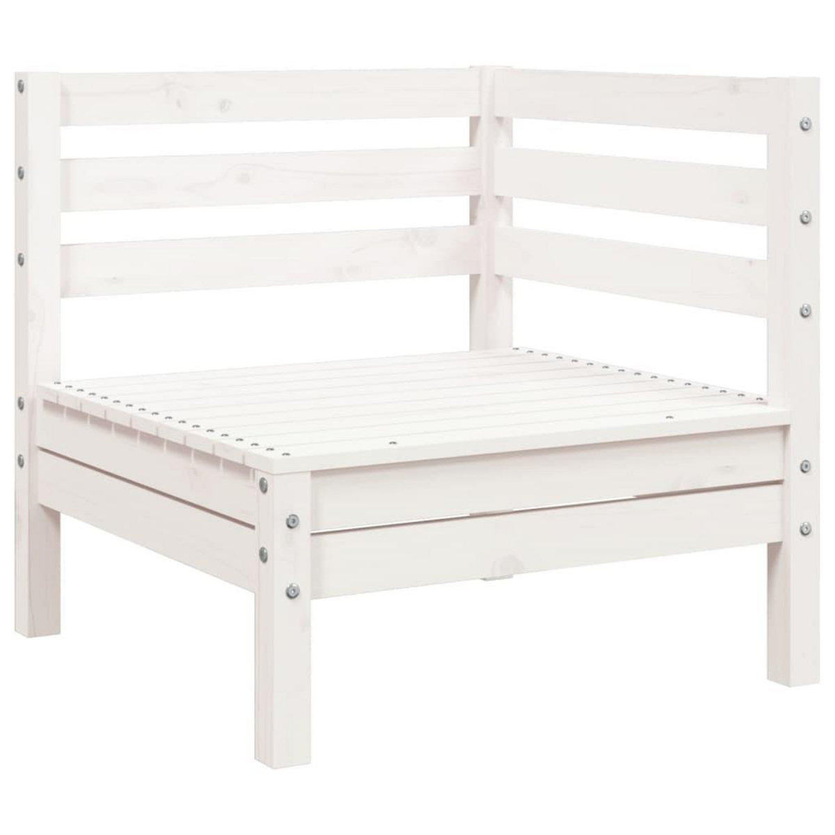VIDAXL Canape de jardin 3 places et repose-pied blanc bois pin massif