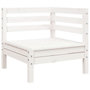 Voir la diapositive 5 : VIDAXL Canape de jardin 3 places et repose-pied blanc bois pin massif