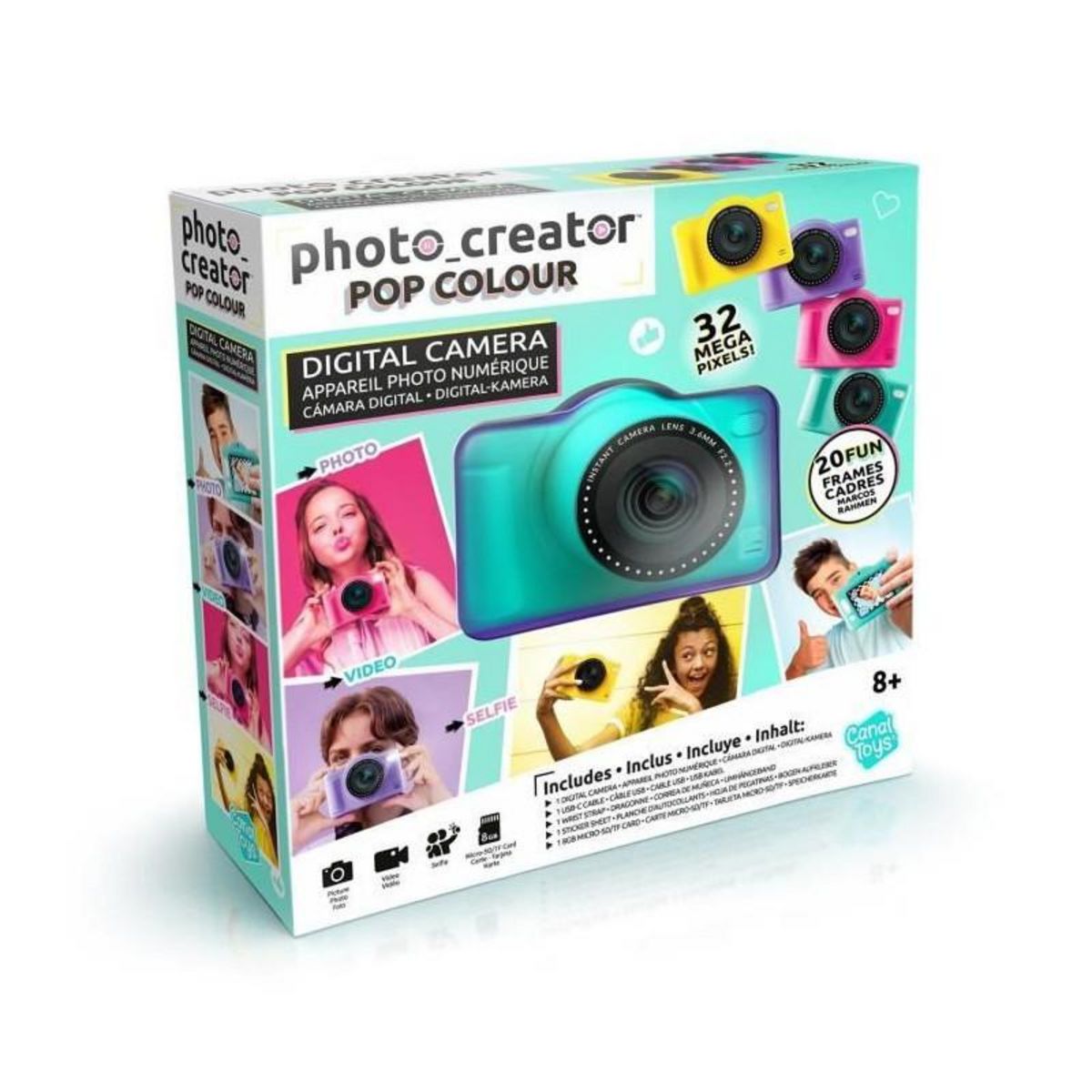 Canal Toys Canal Toys - Photo Creator -Appareil Photo Numérique Pop Couleur Vert- Avec carte SD 32Go incluse