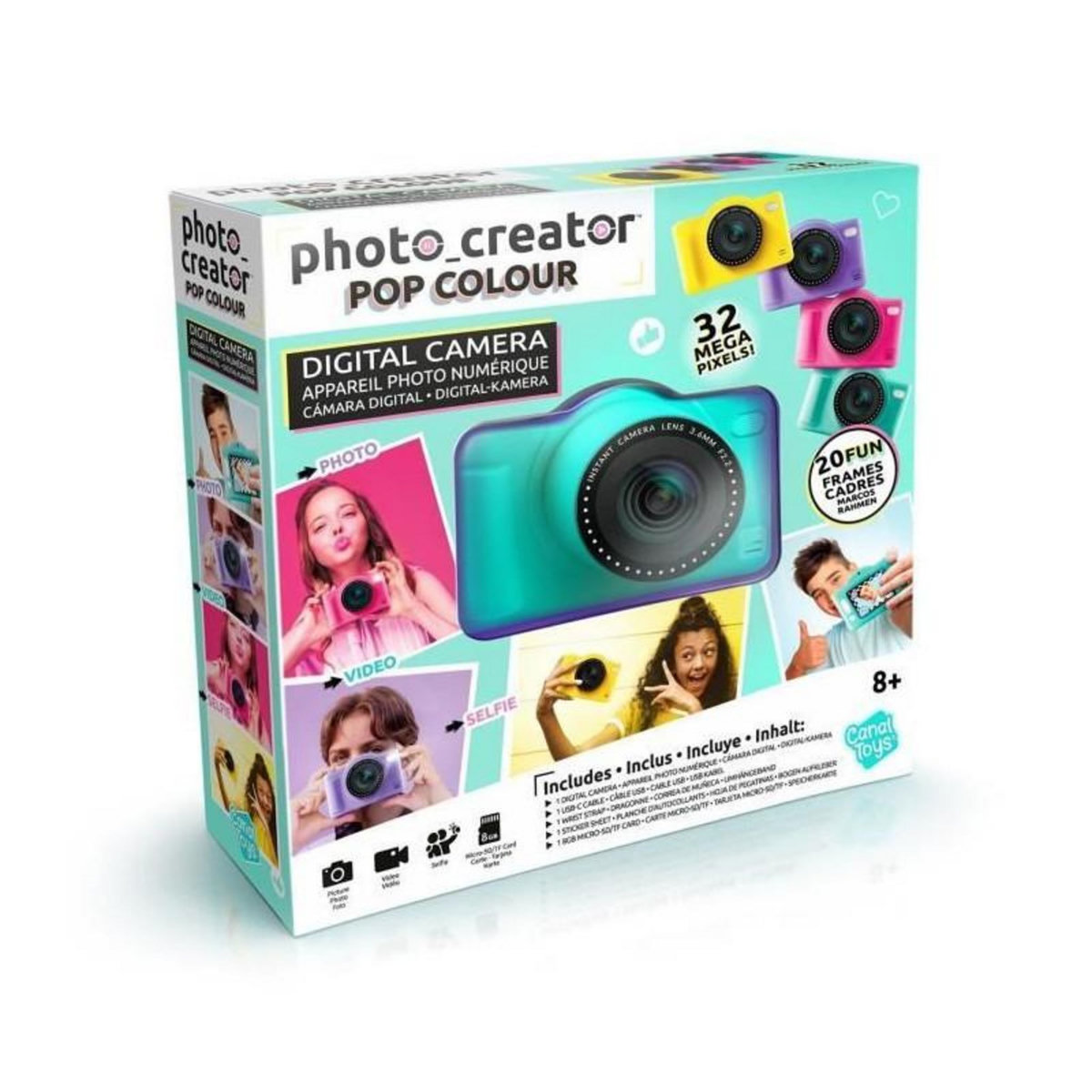 Canal Toys Canal Toys - Photo Creator -Appareil Photo Numérique Pop Couleur Vert- Avec carte SD 32Go incluse