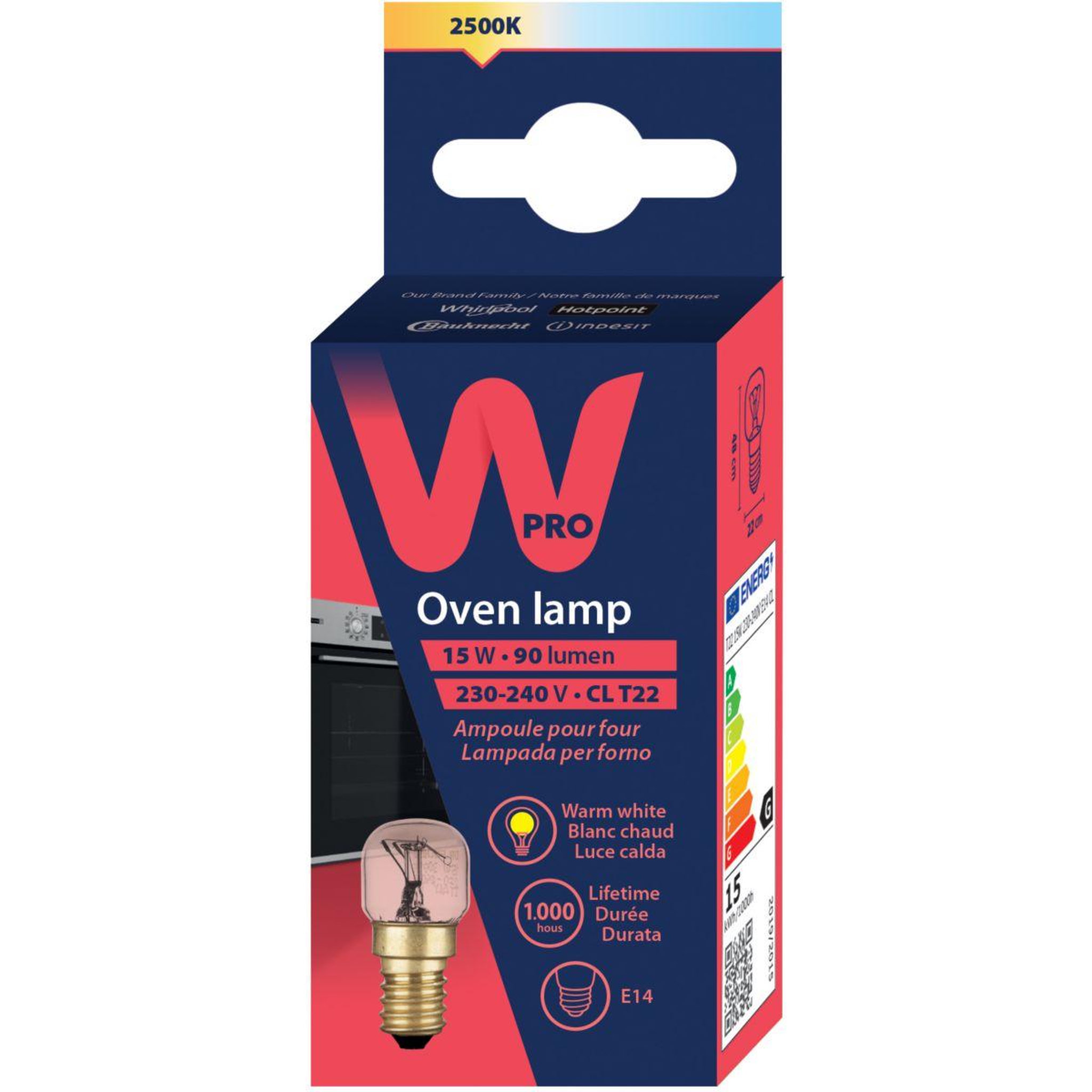 Voir la diapositive 2 : WPRO Ampoule E14 T22 15W 220V