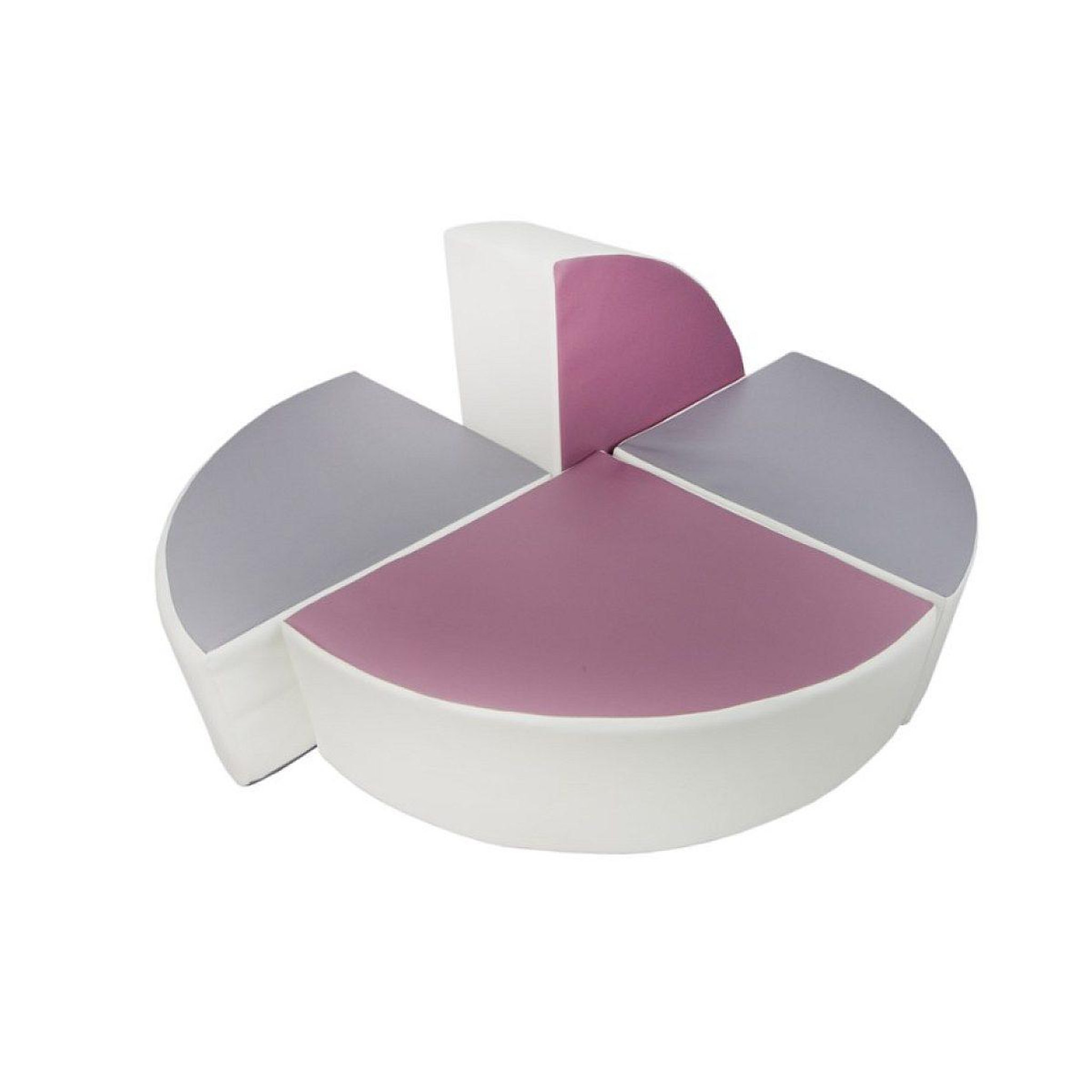 VELINDA Set de 4 blocs en mousse blanc gris violet