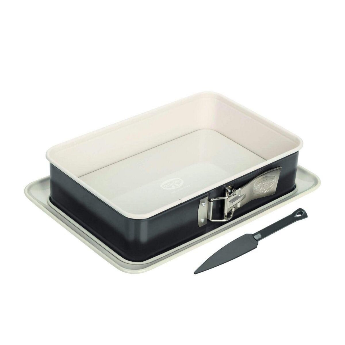 DR.OETKER Moule à charnière rectangulaire en acier émaillé avec spatule Dr. Oetker Exclusive
